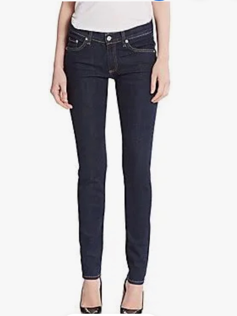rag & bone Women's low rise Skinny Dark Indigo Skinny Jeans 24